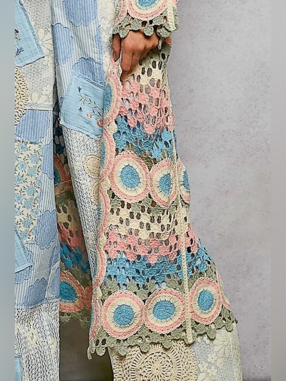 POL Multicolor Crochet Overlay Tunic - Picture 4 of 4